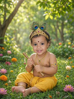 Baby Krishna (Bal Gopal) Photo Designs