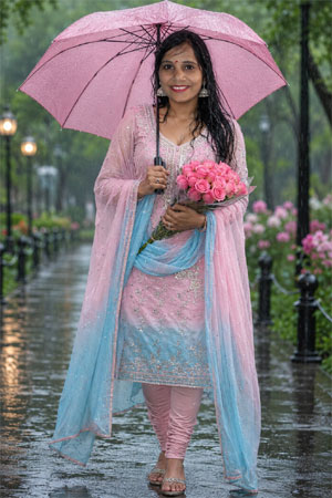 Rainy Season Girls Photo Designs