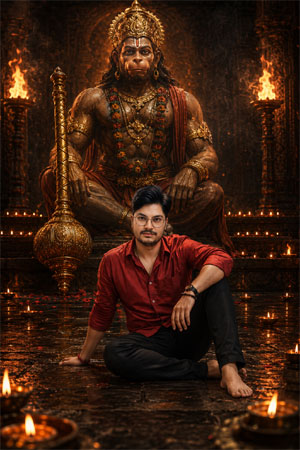 Hanuman Ji Blessing Boys Photo Designs