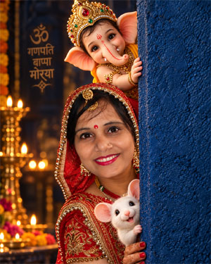 Ganesh Chaturthi Girls Photo Designs