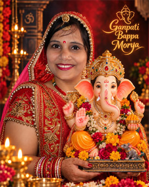Ganesh Chaturthi Girls Photo Designs