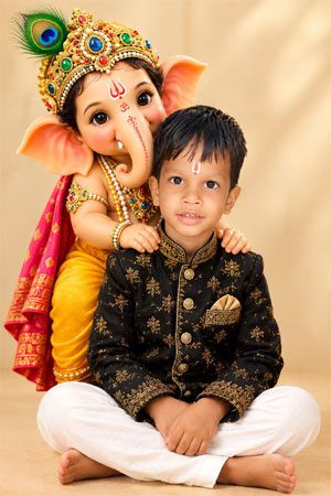 Ganesh Chaturthi Kids Photo Designs For Boys
