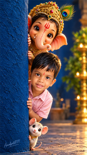 Ganesh Chaturthi Kids Photo Designs For Boys