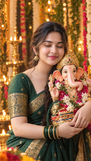 Ganesh Chaturthi Girls Photo Designs