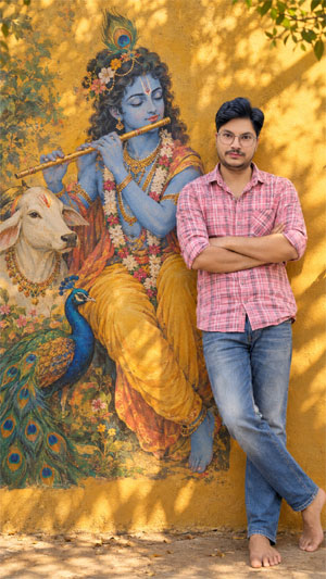 Krishna Mural Portrait Photo Designs For Boys